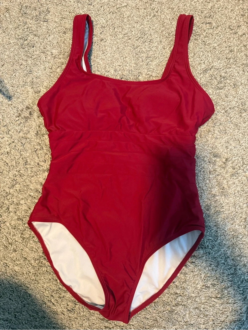 Dark Red Ruched One Piece Swimsuit Size Small